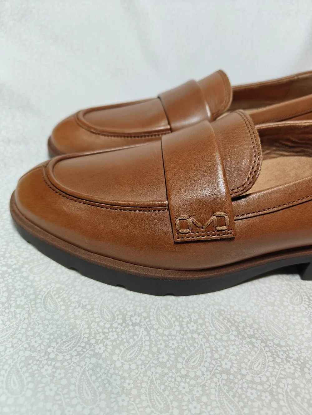 Vionic Cleo Leather Lug Sole Slip On Brown Loafers Arch Support Comfy Women 6.5